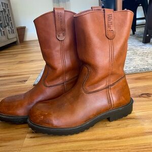 Almost New Size 9W Men’s Walls Oilfield Camo Leather Pull On Steel Toe Work Boot